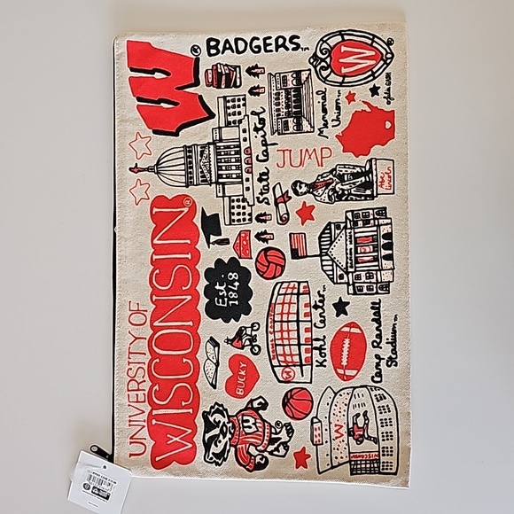 NWT University of Wisconsin Madison Zipper Case Bag Pouch featuring Julia Gash - Picture 1 of 4